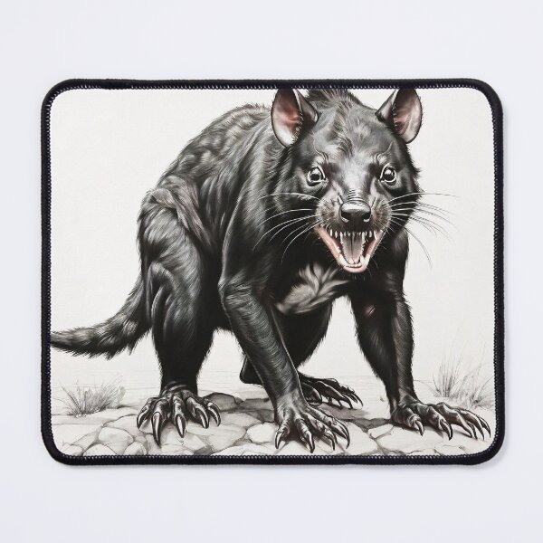 Item preview, Black and white Tasmanian devil pencil drawing designed and sold by Pencil-Art.