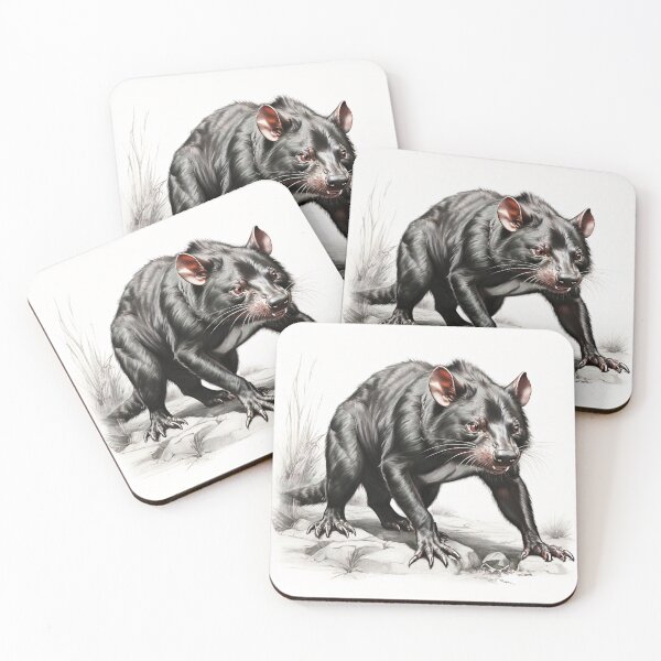 Item preview, Black and white Tasmanian devil pencil drawing designed and sold by Pencil-Art.