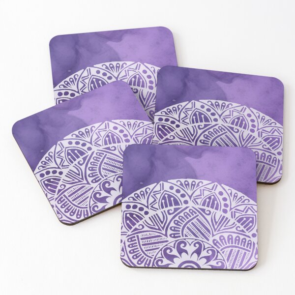 Item preview, Purple & white boho watercolor mandala abstract art designed and sold by BridgingThought.