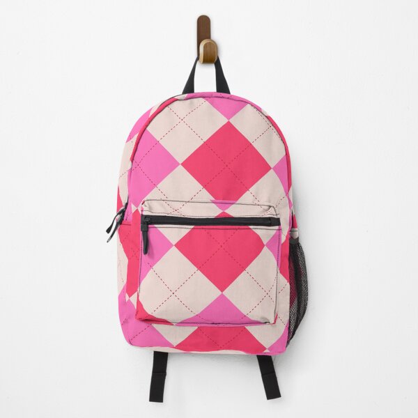 Item preview, Preppy Girly Barbiecore Pink and Red Argyle Pattern  designed and sold by Yasminepatterns .