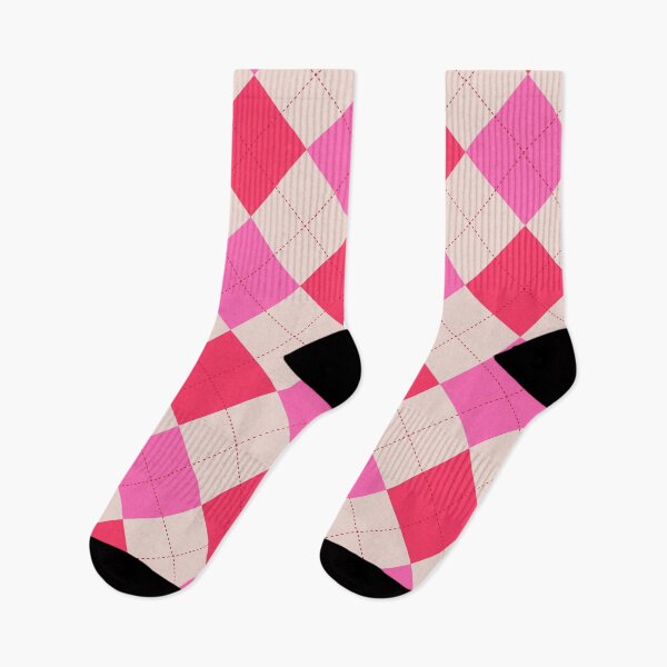 Item preview, Preppy Girly Barbiecore Pink and Red Argyle Pattern  designed and sold by Yasminepatterns .