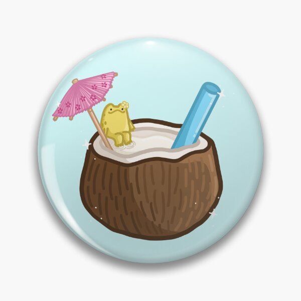 Item preview, Tropical Coconut drink with frog designed and sold by FlowMinnow.