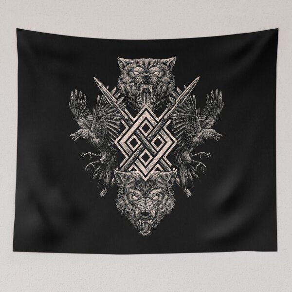 Item preview, 103 Viking Wolf Raven Of Odin Geri Freki Huginn Muninn Norse Mythology  Gungnir	 designed and sold by vaplitukh86.