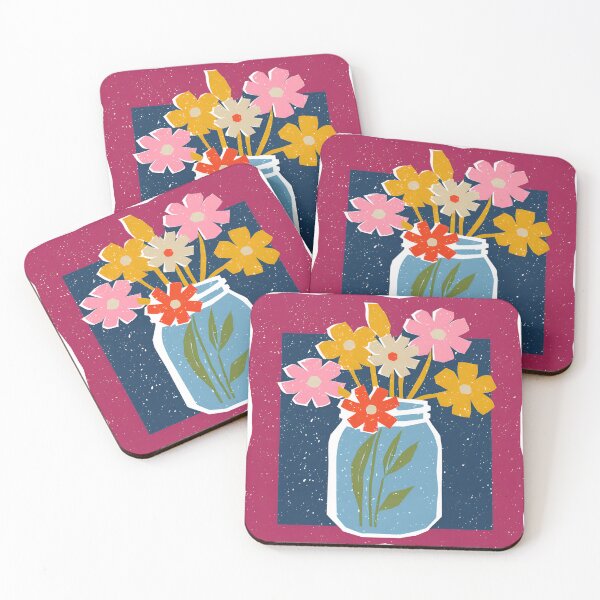 Item preview, Simple colorful flowers in a jar designed and sold by JustforFunlol.