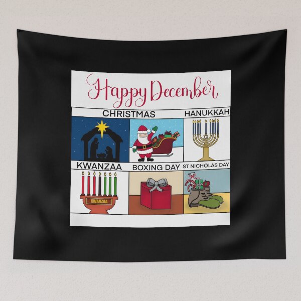 Item preview, 415 Happy December Holiday Christmas Hanukkah Kwanzaa Boxing Day St Nicholas Day Design	 designed and sold by gukfkenl32.