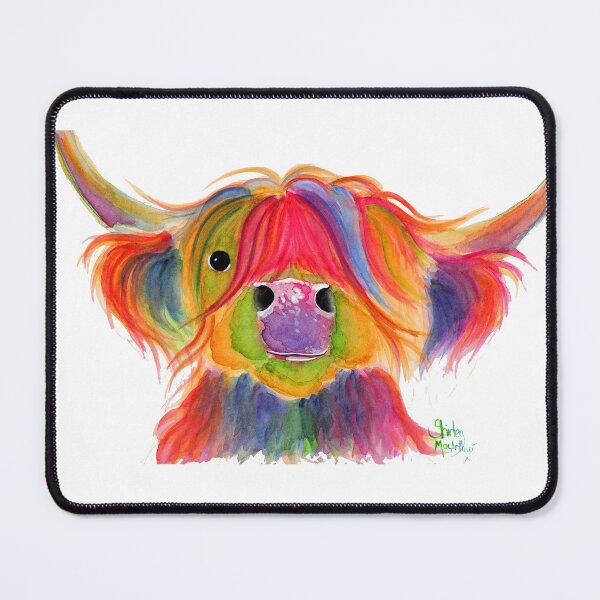 Item preview, Scottish Hairy Highland Cow PRiNT ' PENELOPE PLUM ' by Shirley MacArthur designed and sold by Shirley MacArthur Art.