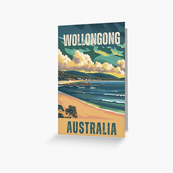 Item preview, A Vintage Travel Art of Wollongong - Australia designed and sold by GoodOldVintage.