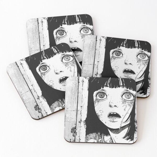 Item preview, in shock - black and white horror manga anime girl designed and sold by ForsakenFrames.