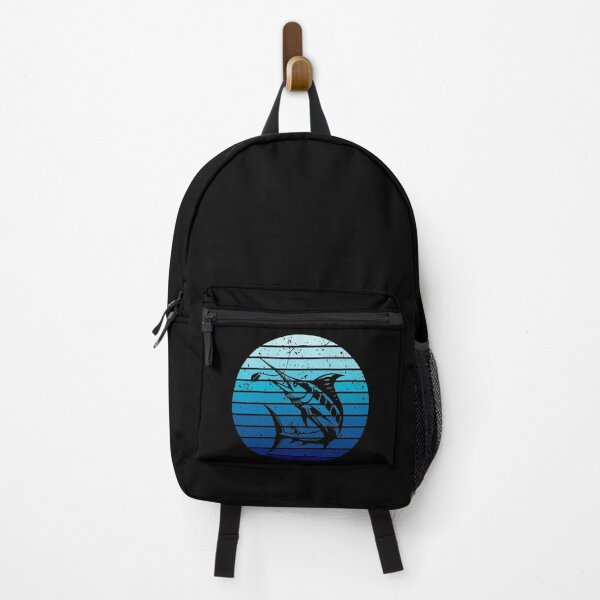 Vista previa del artículo con la obra «Marlin Pesca Azul Vintage Atardecer», diseñado y vendido por kapsell.