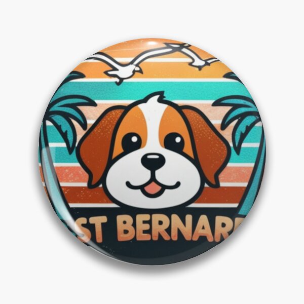 Item preview, St Bernard Summer Badge designed and sold by NeatThingLover.