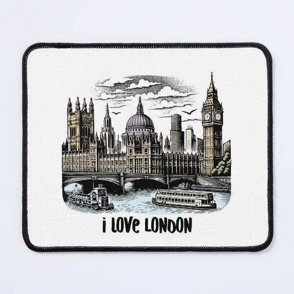 Item preview, I Love London England, Vintage Retro London Skyline designed and sold by dfunky.