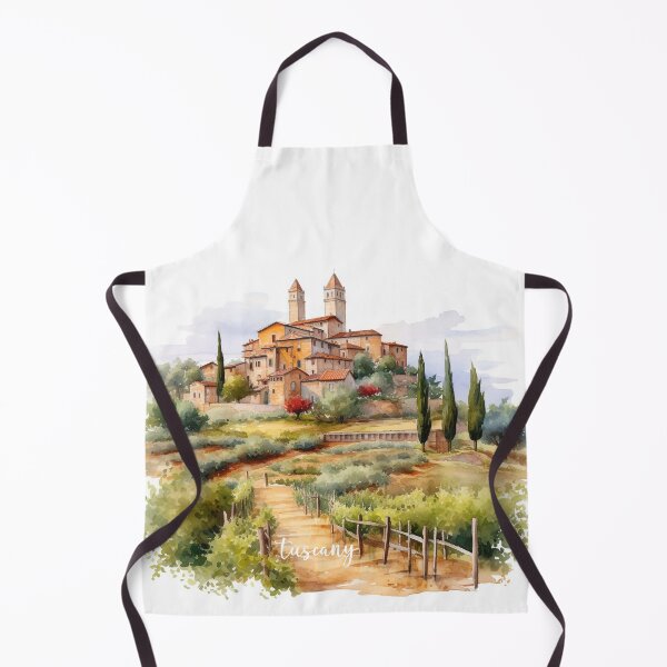 Item preview, Tuscany landscape with text in watercolor for Italy lovers designed and sold by EmeraldeaArt.