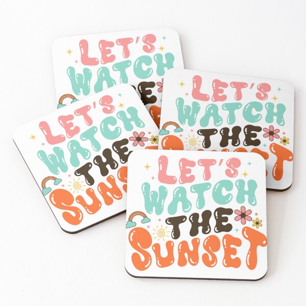 Item preview, Lets watch the sunset/ Aesthetic t shirt designs/ Trendy Typography/ Retro wavy text designed and sold by mbarts85.