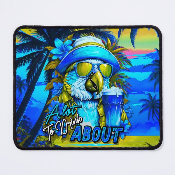 Aperçu de l'œuvre Beaucoup à boire À PROPOS DE Bière rafraîchissante d'été pour perroquets tropicaux Sunset Beach créée et vendue par MindWave THC.