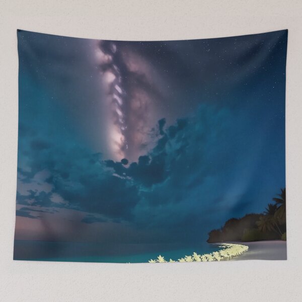 Item preview, Enchanting Nighttime Beach with Glowing Flowers designed and sold by AHMEDMAMADO.