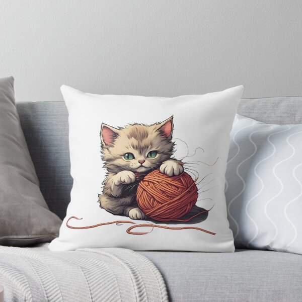 Item preview, Cute Kitten with Ball Of Wool designed and sold by Will-96.