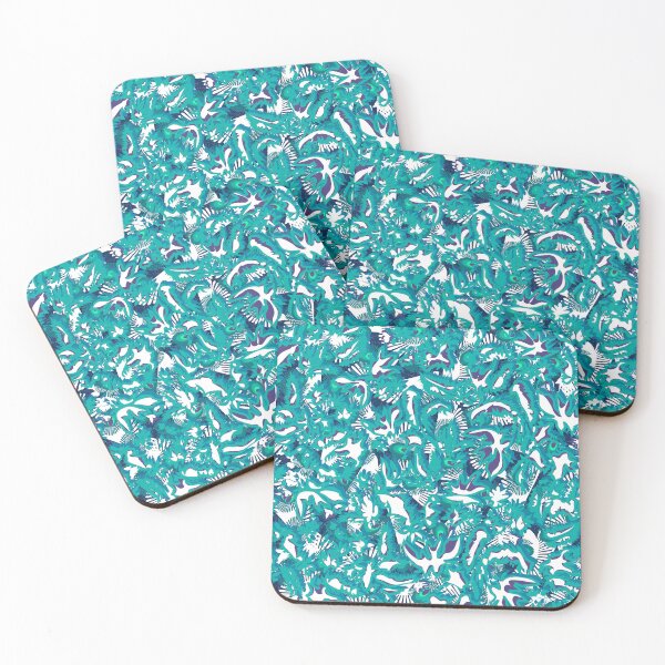 Item preview, Abstract Fireflies and turquoise leaves  designed and sold by Alex  Blud.