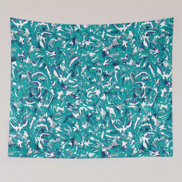 Item preview, Abstract Fireflies and turquoise leaves  designed and sold by Alex  Blud.