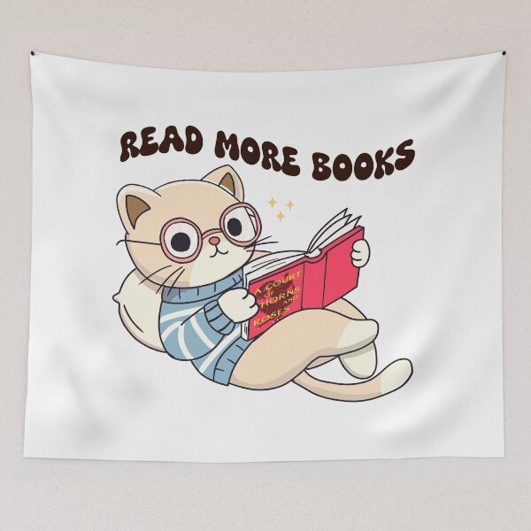 Item preview, Cute Kitten Reading acotar Book Spooky Book Club Kindle Lovers Gift Ideas designed and sold by pinzka.