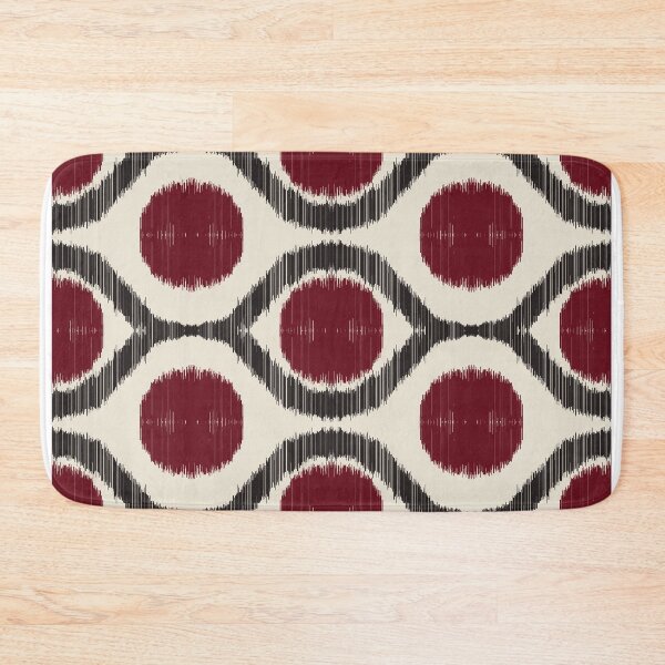 Item preview, Vintage Red and Black Ikat Pattern Geometric Circles designed and sold by Opart Srinok.