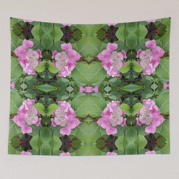 Item preview, Patrón de Hydrangea macrophylla 'TAUBE' Teller Hortensia con gorro de encaje rosa designed and sold by Robin3DT.