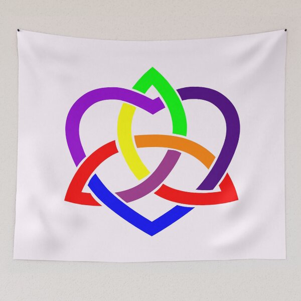 Item preview, Rainbow Colors Celtic Trinity Knot with Heart designed and sold by Jeallan Designs.