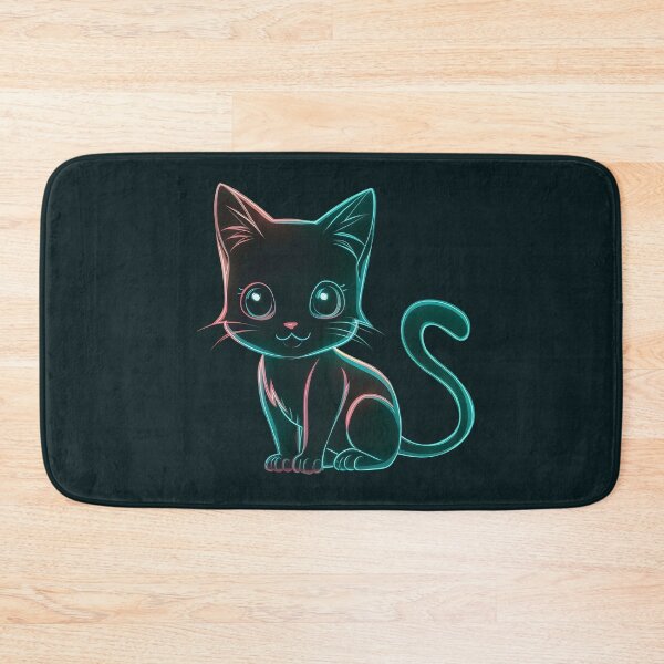 Item preview, cat art chibi fluorescent and phosphorescent hues designed and sold by Firas Aljazzar.