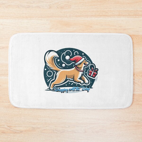 Item preview, Wagging All the Way! | Christmas Dog Sticker, T-shirt designed and sold by Mehmet Hanifi Ekşi.