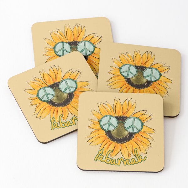 Item preview, tabarnak sunflower peace symbol art designed and sold by EmeraldeaArt.