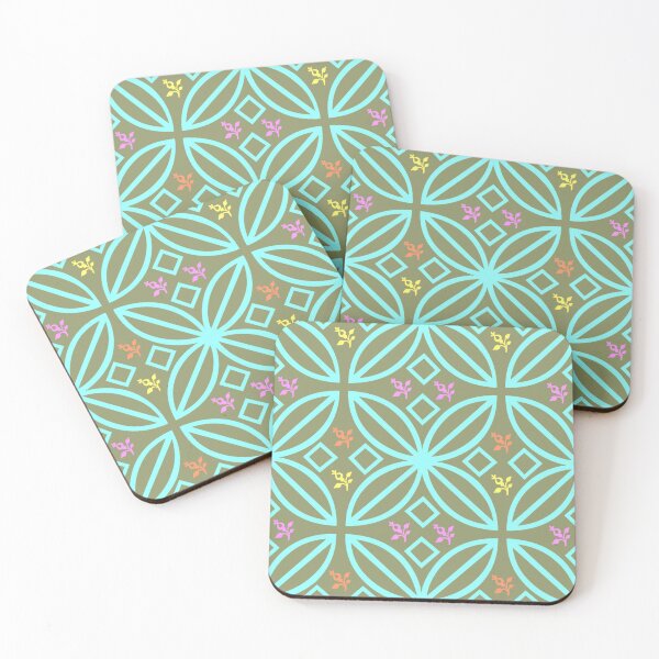 Item preview, Geometric Tapestry Interlocking Circles and Squares in Harmonious Hues designed and sold by youme63.