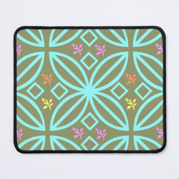 Item preview, Geometric Tapestry Interlocking Circles and Squares in Harmonious Hues designed and sold by youme63.