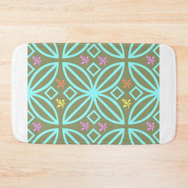 Item preview, Geometric Tapestry Interlocking Circles and Squares in Harmonious Hues designed and sold by youme63.