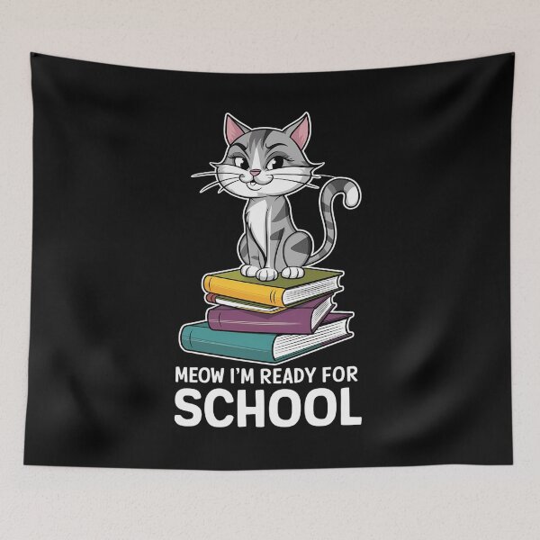 Item preview, Cute Cat Ready for School with Books back to school designed and sold by Taans-Creation.