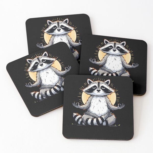 Item preview, Meditation Raccoon Yoga Pose Relaxing Animal designed and sold by Artistoos.