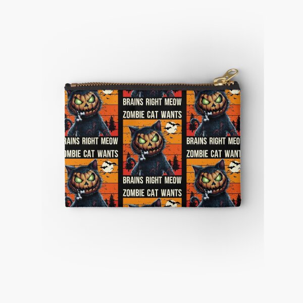 Item preview, Zombie Cat Wants Brains Right Meow Funny Halloween Pumpkin Cat designed and sold by clothesy7.