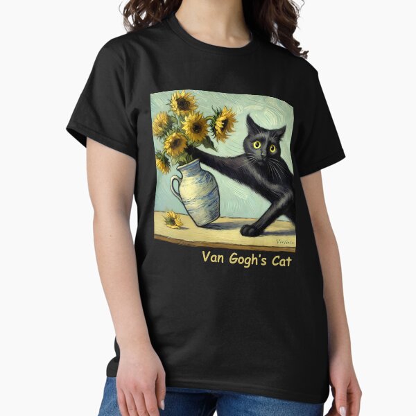 Vista previa del artículo con la obra «El gato de Van Gogh», diseñado y vendido por LivingInThinAir.