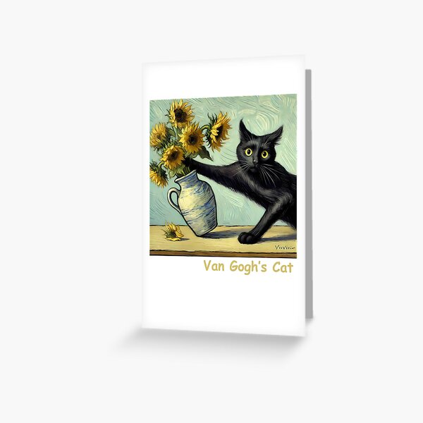 Vista previa del artículo con la obra «El gato de Van Gogh», diseñado y vendido por LivingInThinAir.