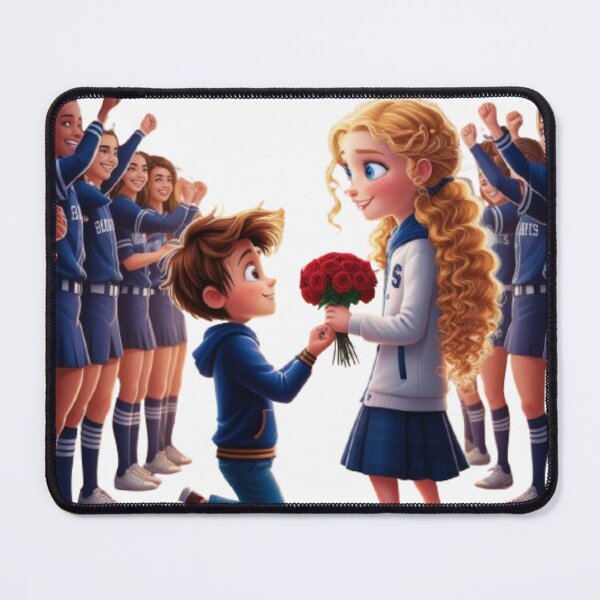 Item preview, A Romantic Gesture: Cute Boy Proposes to Beautiful Girl with Roses designed and sold by ROHIT GUPTA.
