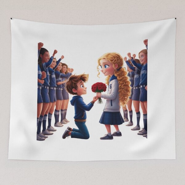Item preview, A Romantic Gesture: Cute Boy Proposes to Beautiful Girl with Roses designed and sold by ROHIT GUPTA.