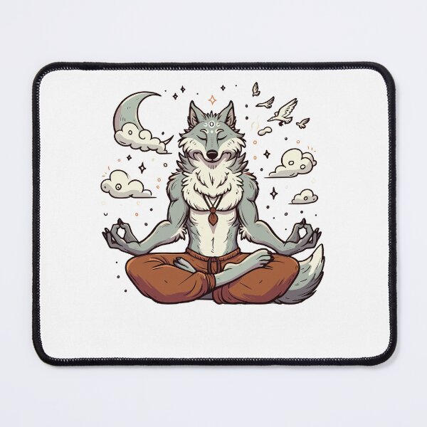 Item preview, Meditation Wolf Yoga Pose Relaxing Animal designed and sold by Artistoos.