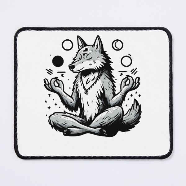 Item preview, Meditation Wolf Yoga Pose Relaxing Animal designed and sold by Artistoos.