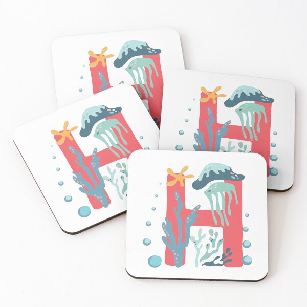 Item preview, H - Coral underwater letter for names starting with H designed and sold by Deepness2023.
