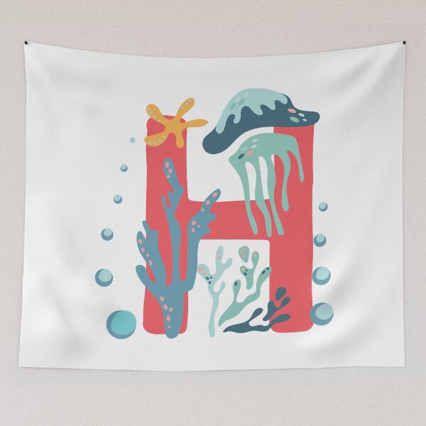 Item preview, H - Coral underwater letter for names starting with H designed and sold by Deepness2023.
