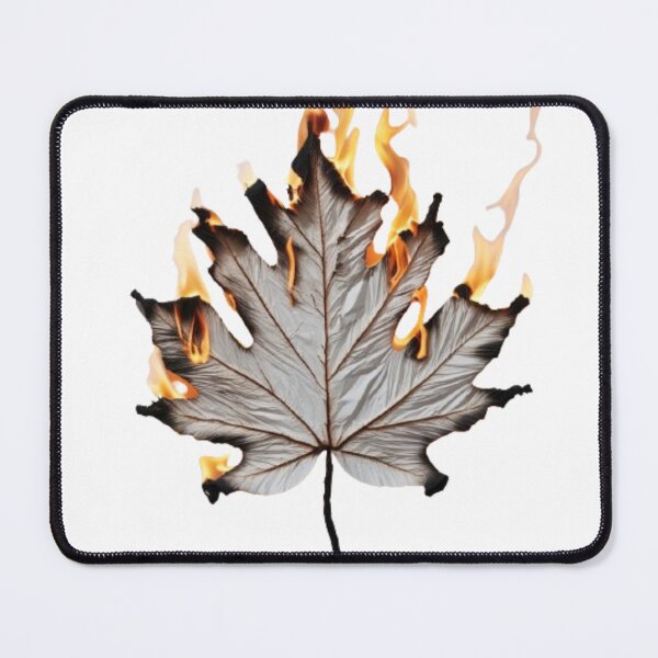 Item preview, Fiery Intensity: Scorched White Paper Leaf Ablaze with Flames designed and sold by ROHIT GUPTA.