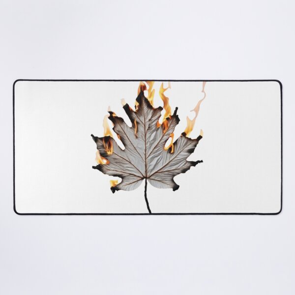 Item preview, Fiery Intensity: Scorched White Paper Leaf Ablaze with Flames designed and sold by ROHIT GUPTA.
