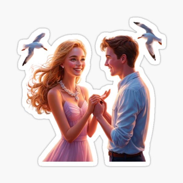 Item preview, A Beautiful Moment: Girl Accepting Proposal on the Beach designed and sold by ROHIT GUPTA.