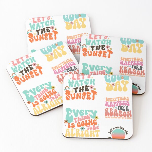 Item preview, Fun Colorful Wavy retro text sticker design/ Trendy typography sticker set/ Good vibes sticker set designed and sold by mbarts85.