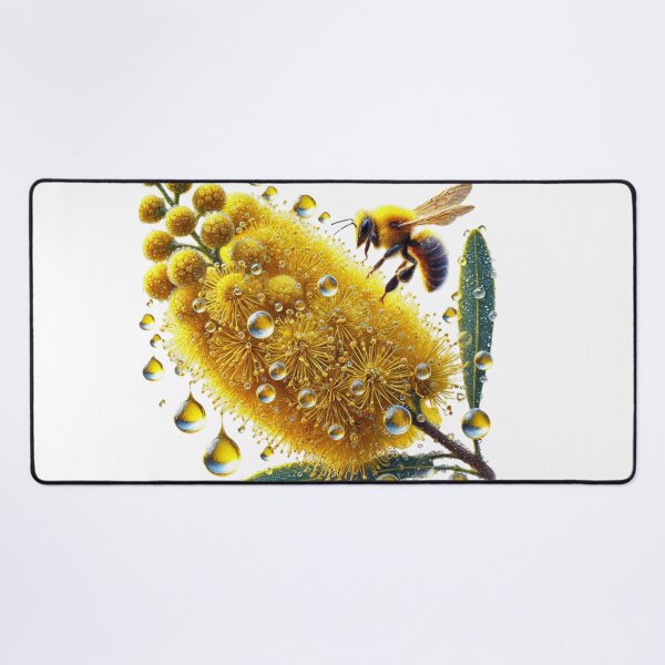 Item preview, The Golden Wattle flower with bee designed and sold by Dragon-Kingdom.