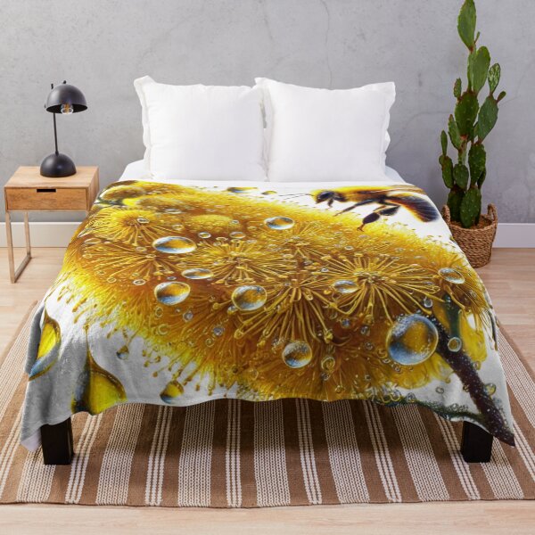 Item preview, The Golden Wattle flower with bee designed and sold by Dragon-Kingdom.