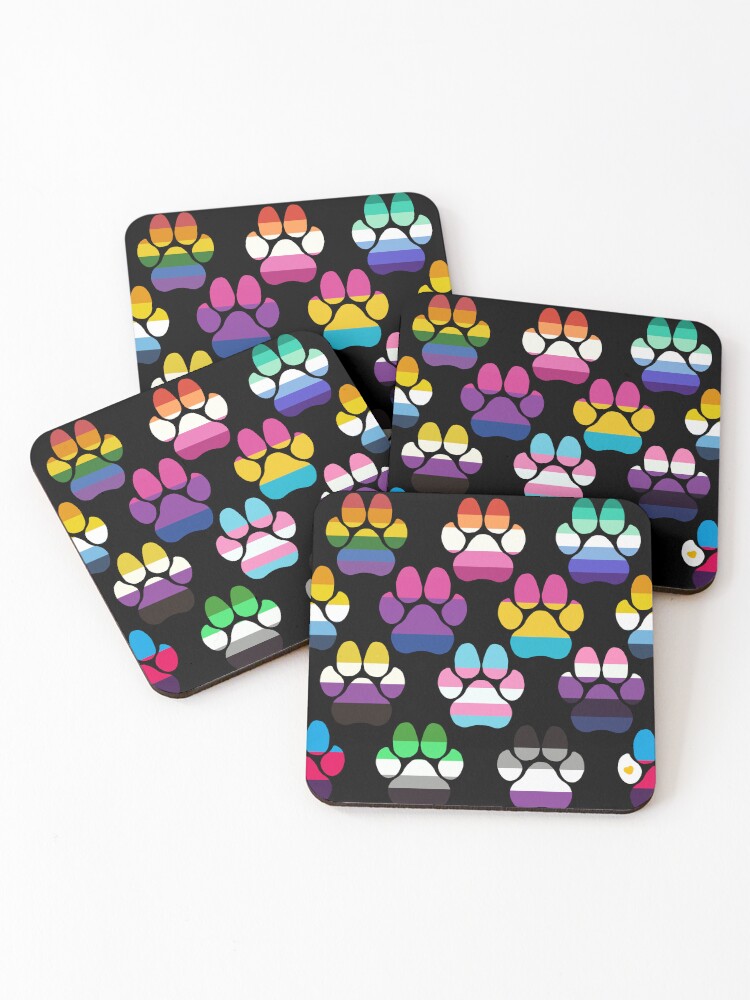 Thumbnail 1 of 5, Coasters (Set of 4), Pridepaws designed and sold by LyciThePope.